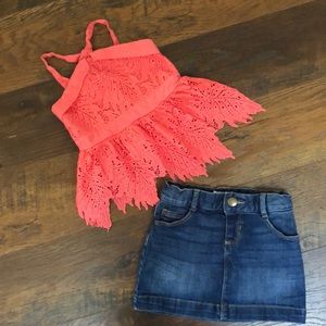 Top and shirt set for girls